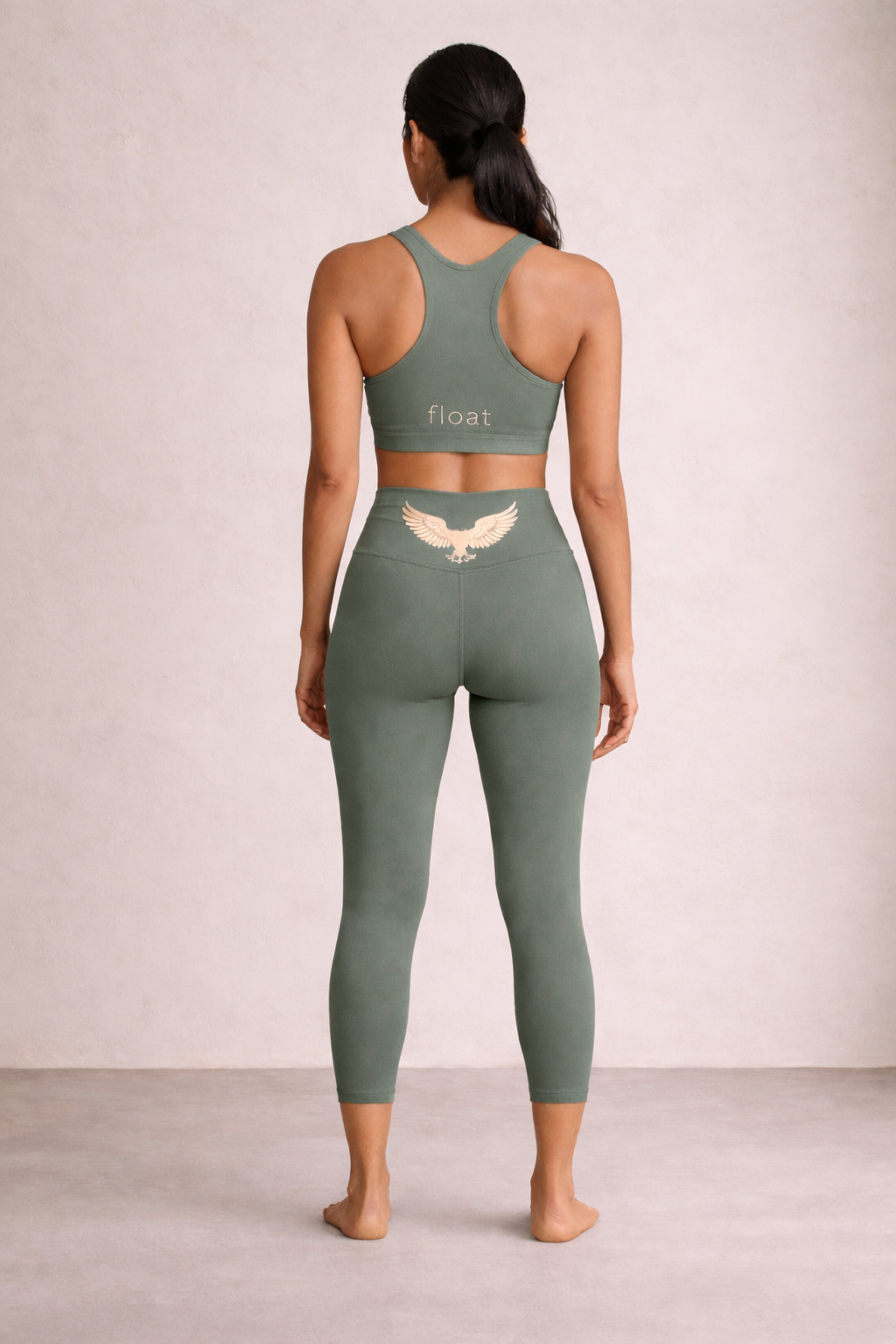 [colour: guacamole] Guacamole Compression Yoga Pants in buttery-soft, squat-proof OatTech™ fabric - high-waisted, moisture-wicking and breathable for yoga, studio and lounge. Anti-hustle comfort, built for Indian heat.